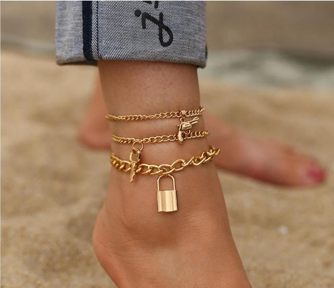 Luxury Gold Layered Anklet Set