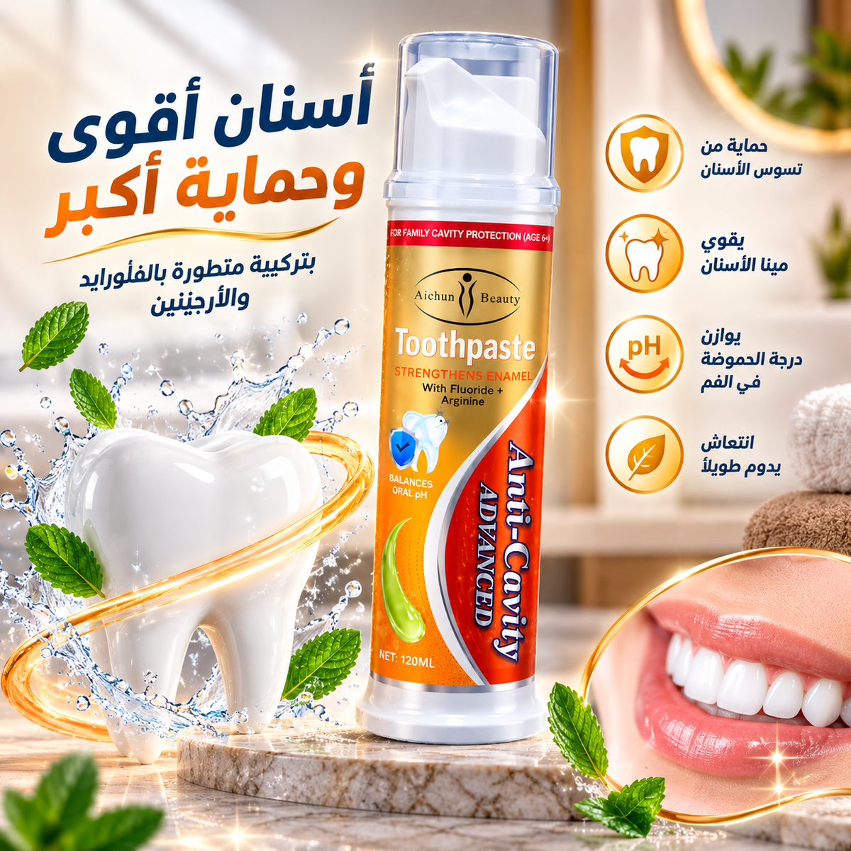 Aichun Beauty Anti-Cavity Advanced Toothpaste – 120ml