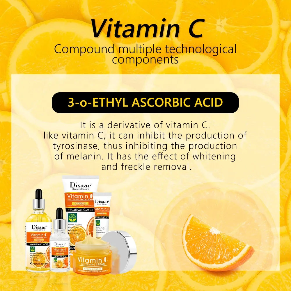 Disaar Beauty Skincare Vitamin c Set Whitening Cream Anti Aging Travel Skin Care Sets for Women