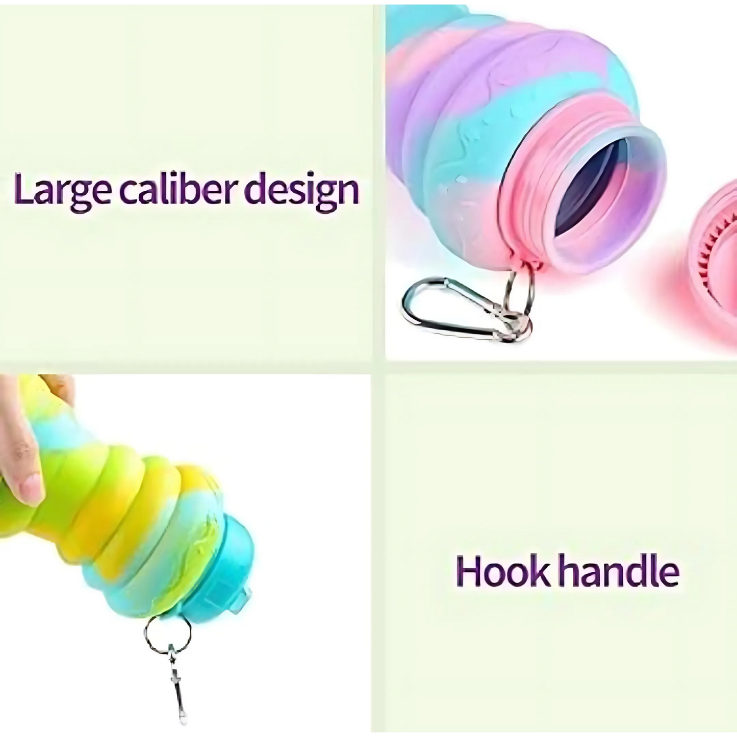 FlexiSip Collapsible Silicone Water Bottle – Rainbow