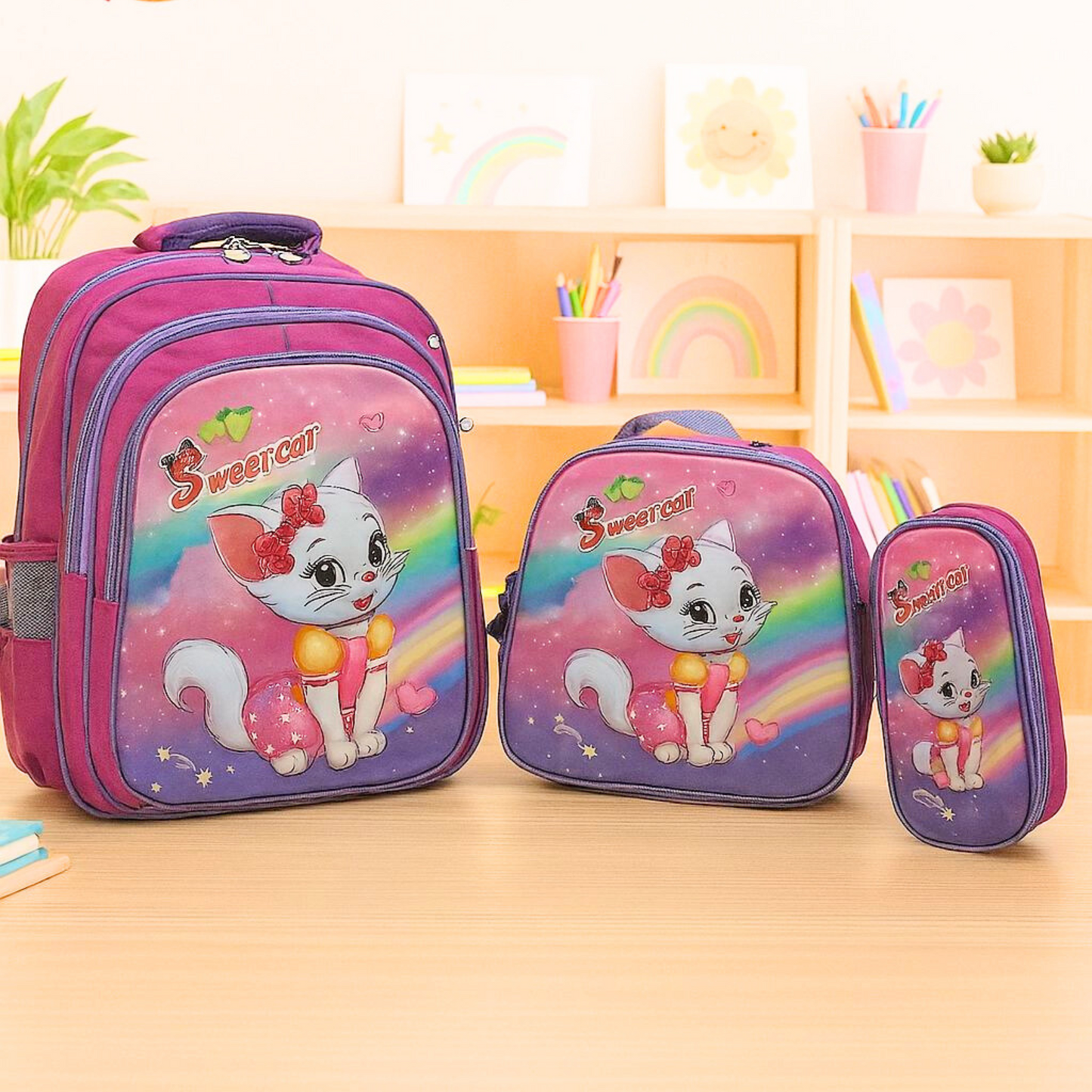 3-Piece Kids School Backpack Set – Multiple Designs