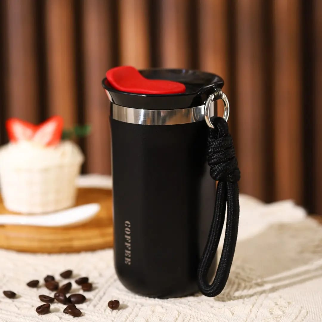 Rope Handle Thermal Travel Mug – 500ml Stainless Steel