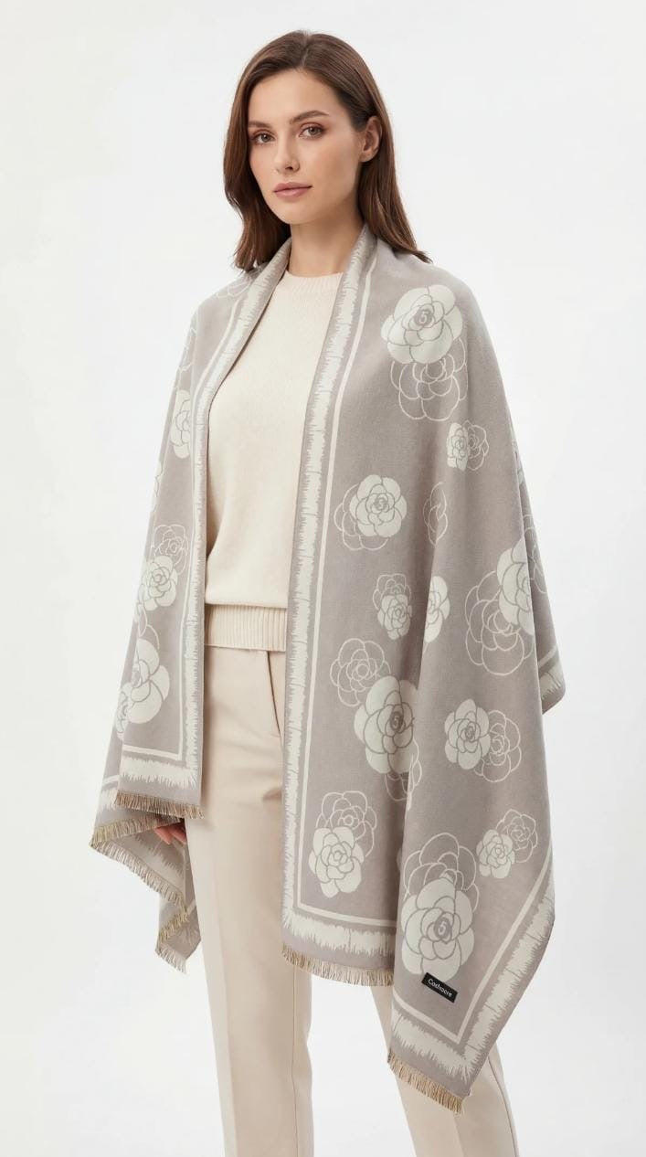 Oversized floral cashmere-style shawl/wrap