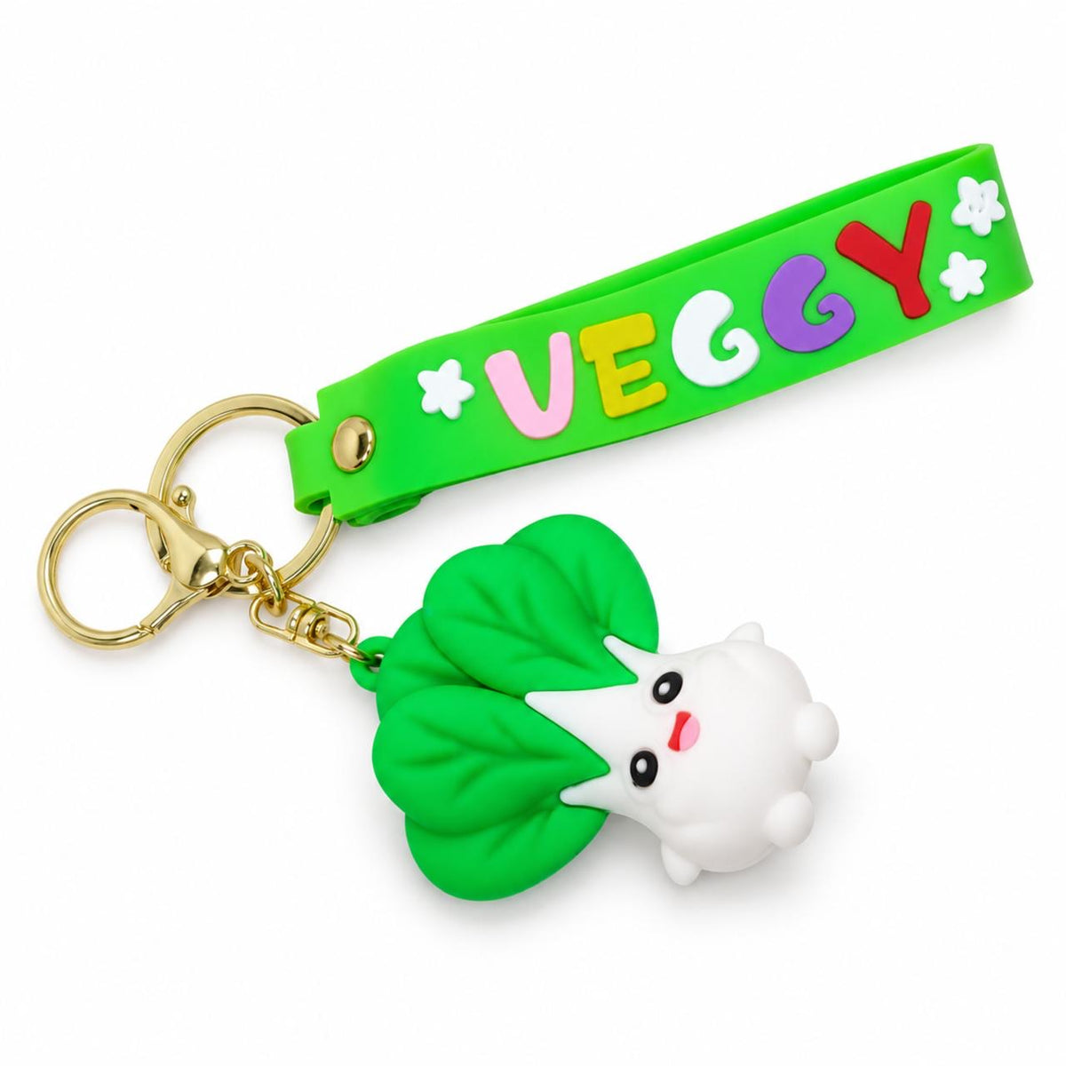 Cute Veggy Cartoon Keychain with Wrist Strap