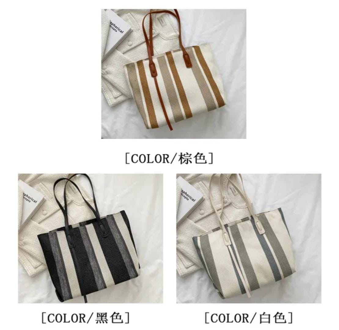 Chic Striped Tote