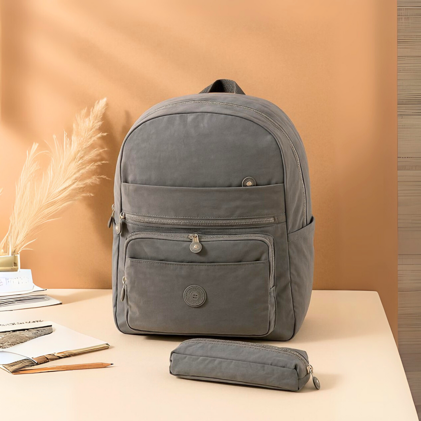 Premium Backpack with Matching Pencil Case – Multiple Colors