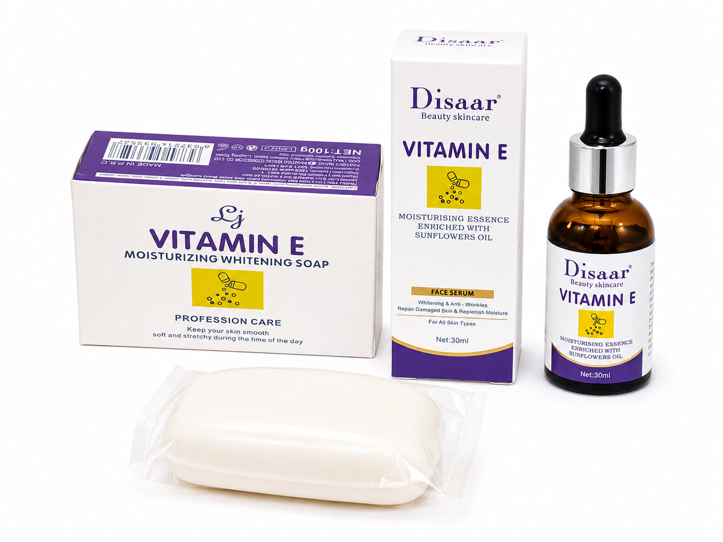 Disaar Vitamin E Serum & Moisturizing Soap Set