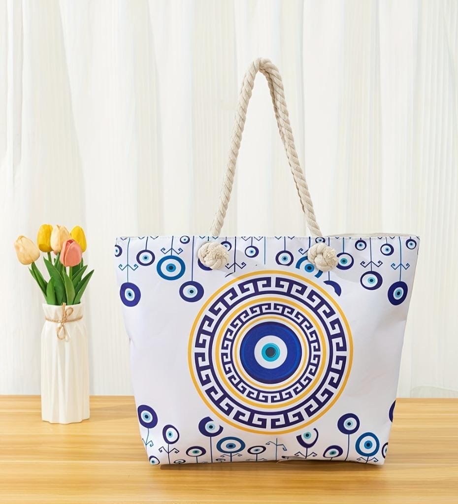 Beach Tote Bag – Elegant Mediterranean-Inspired Style