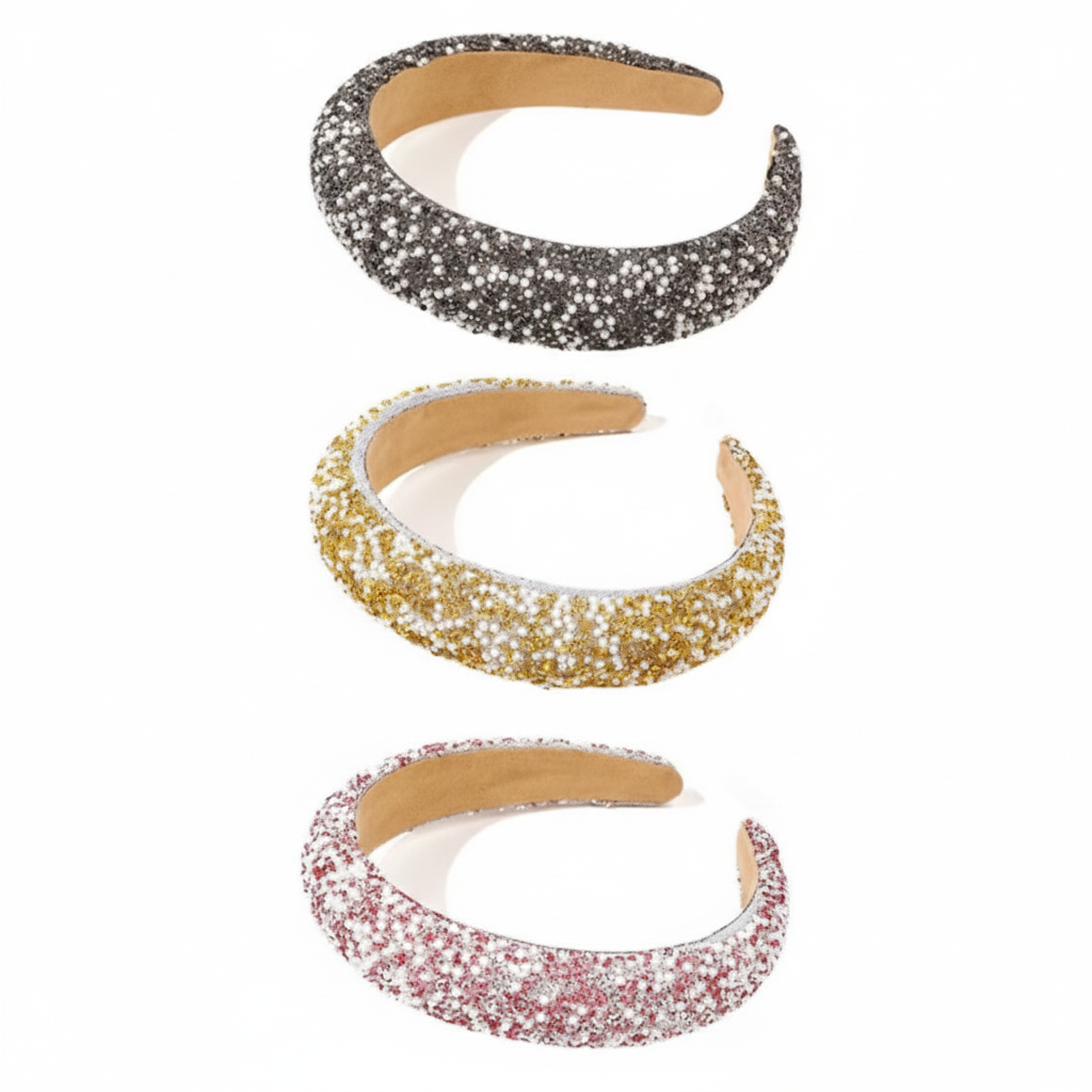 Sparkling Beaded Padded Headbands