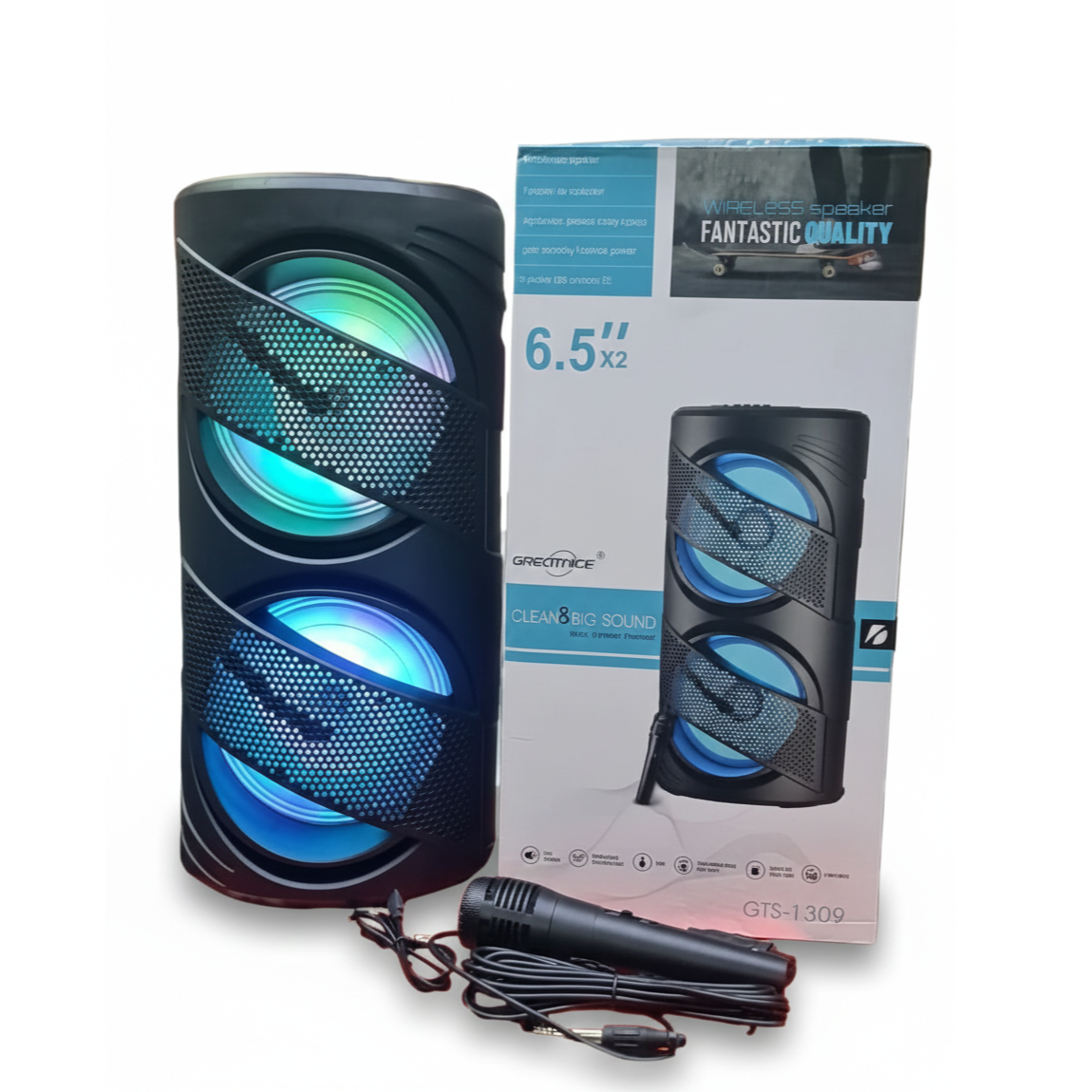 reatNice GTS-1309 Dual 6.5" Wireless Speaker