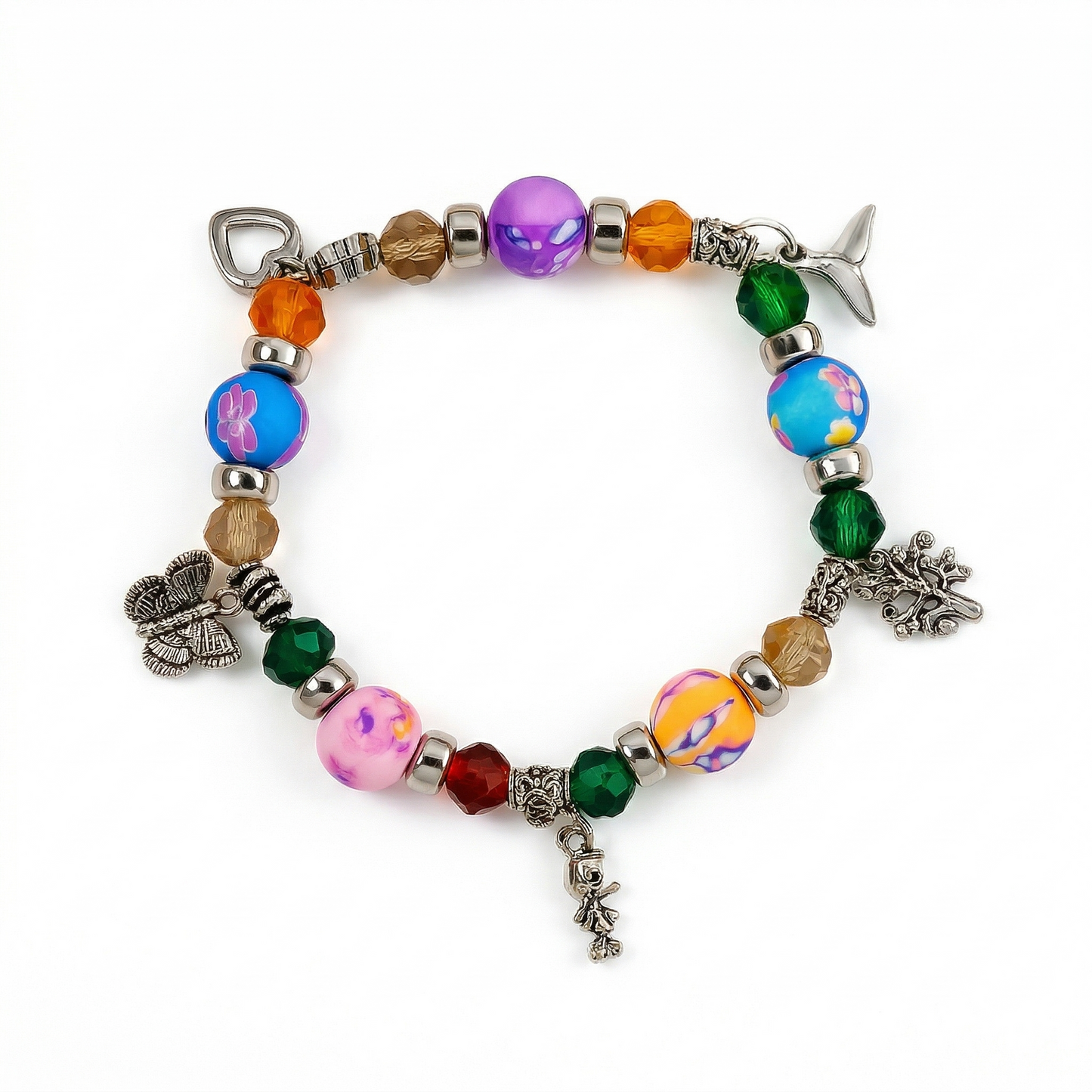 Vibrant Nature-Inspired Charm Bracelet