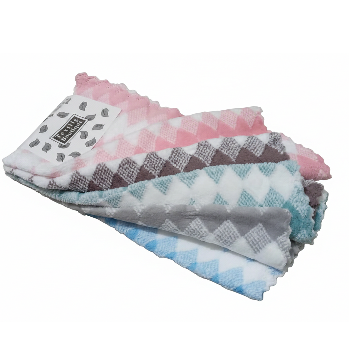 Diamond Pattern 5-Piece Microfiber Kitchen Cloth Set