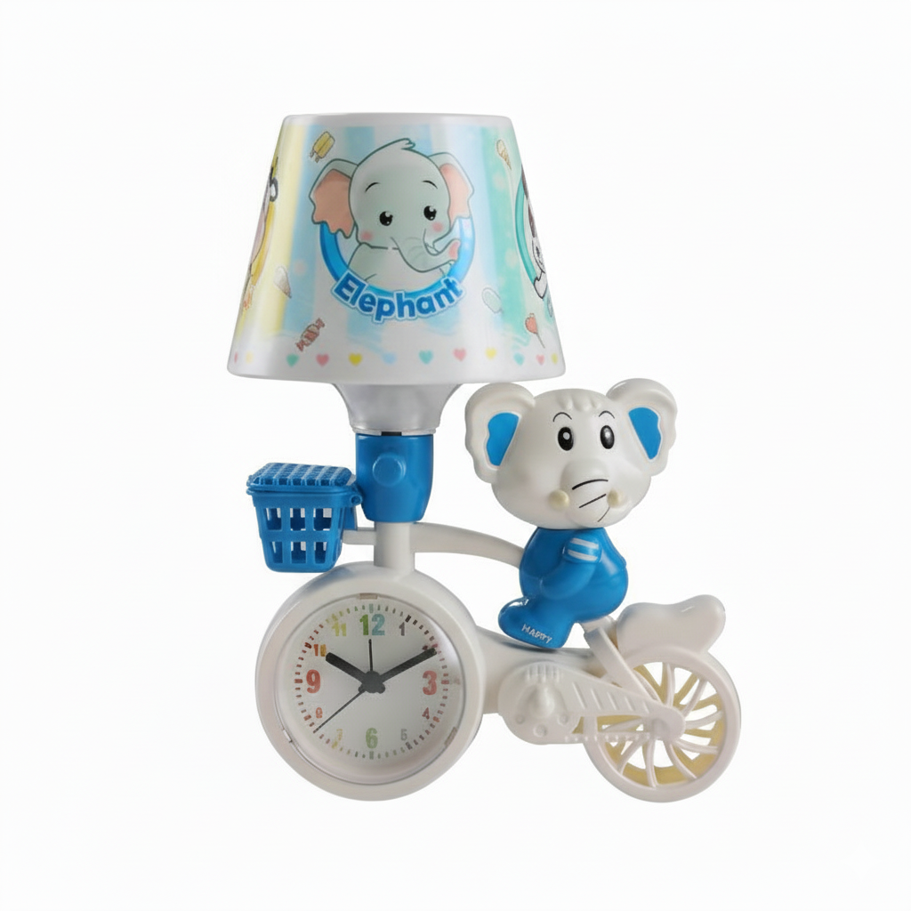 Animal Bicycle Night Light with Alarm Clock