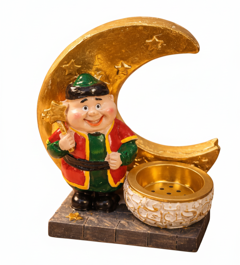 Magical Moon & Star Character Incense Burner – Unique Decorative Bakhoor Holder