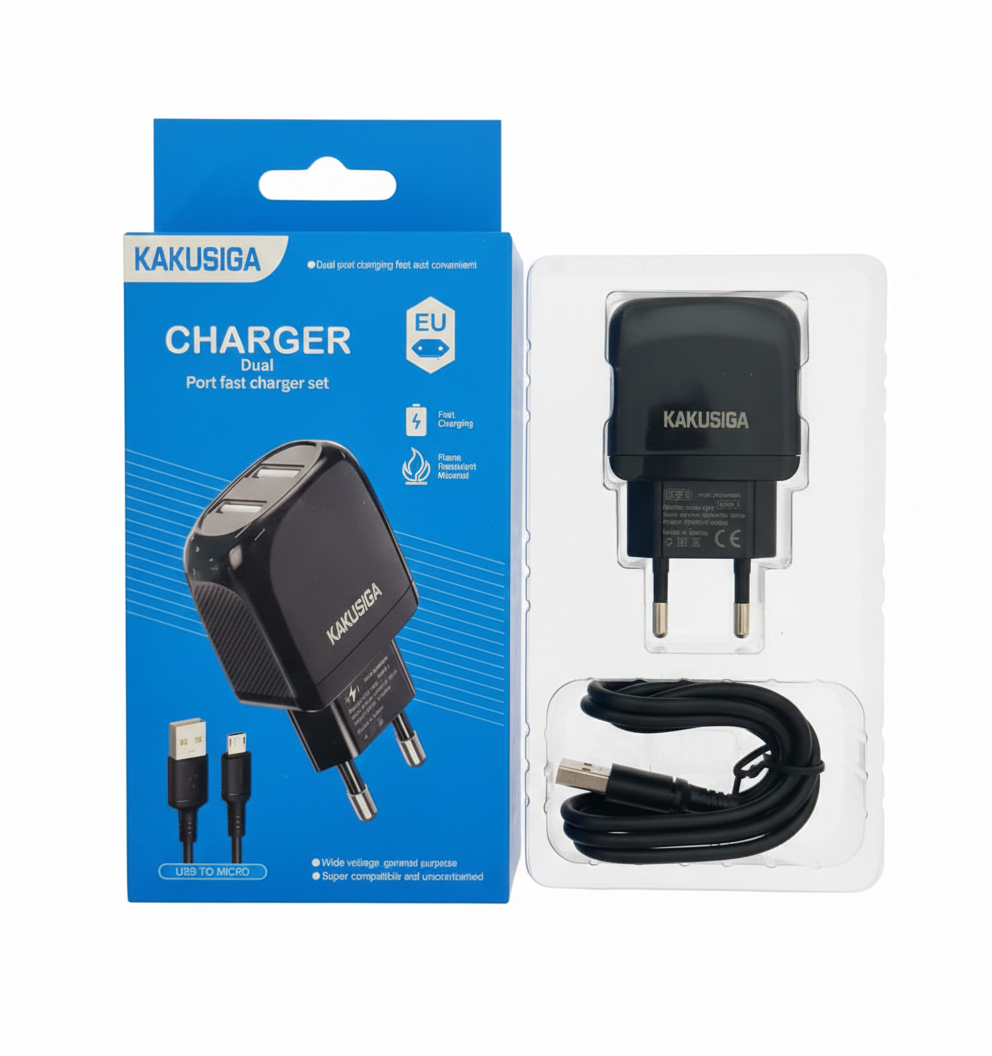 KAKUSIGA Dual Port Fast Charger Set (EU Plug)
