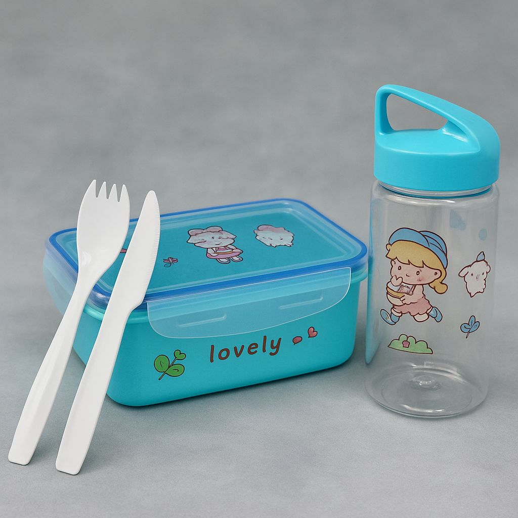 Kids Lunch Box & Water Bottle Set – 3 Color Options