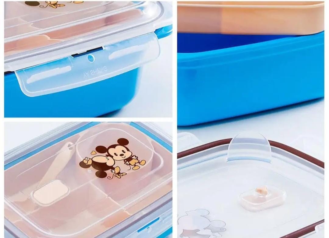Cartoon Kids Lunch Box & Water Bottle Set