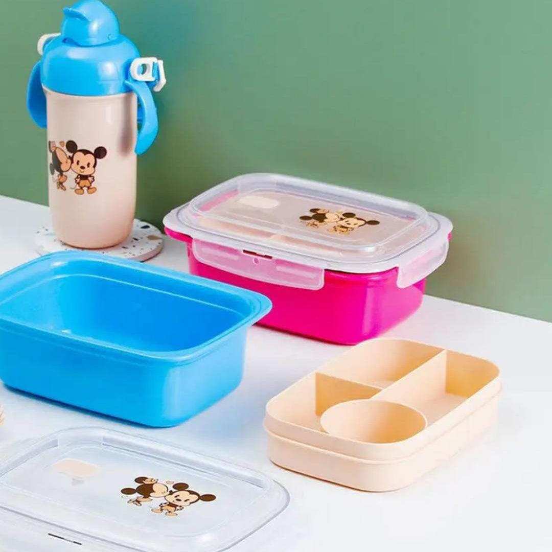 Cartoon Kids Lunch Box & Water Bottle Set