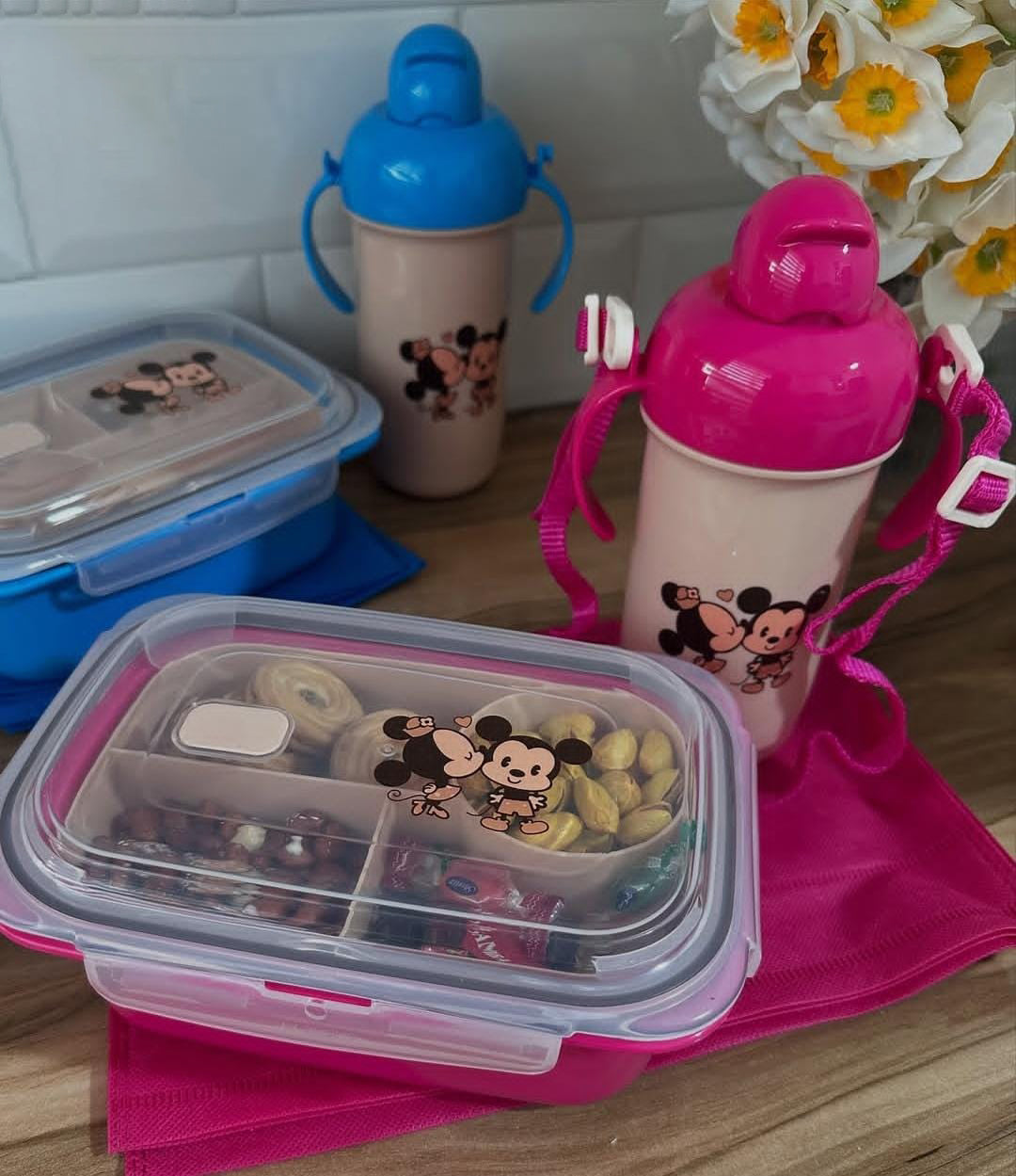 Cartoon Kids Lunch Box & Water Bottle Set