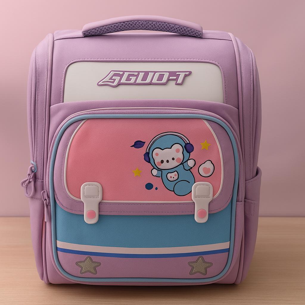 Multi-Layer Kids Backpack – Cartoon Print