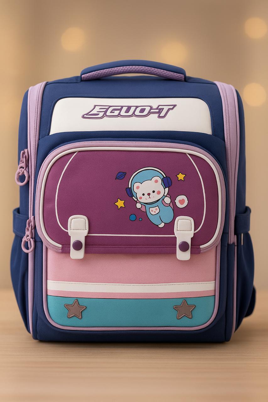 Multi-Layer Kids Backpack – Cartoon Print