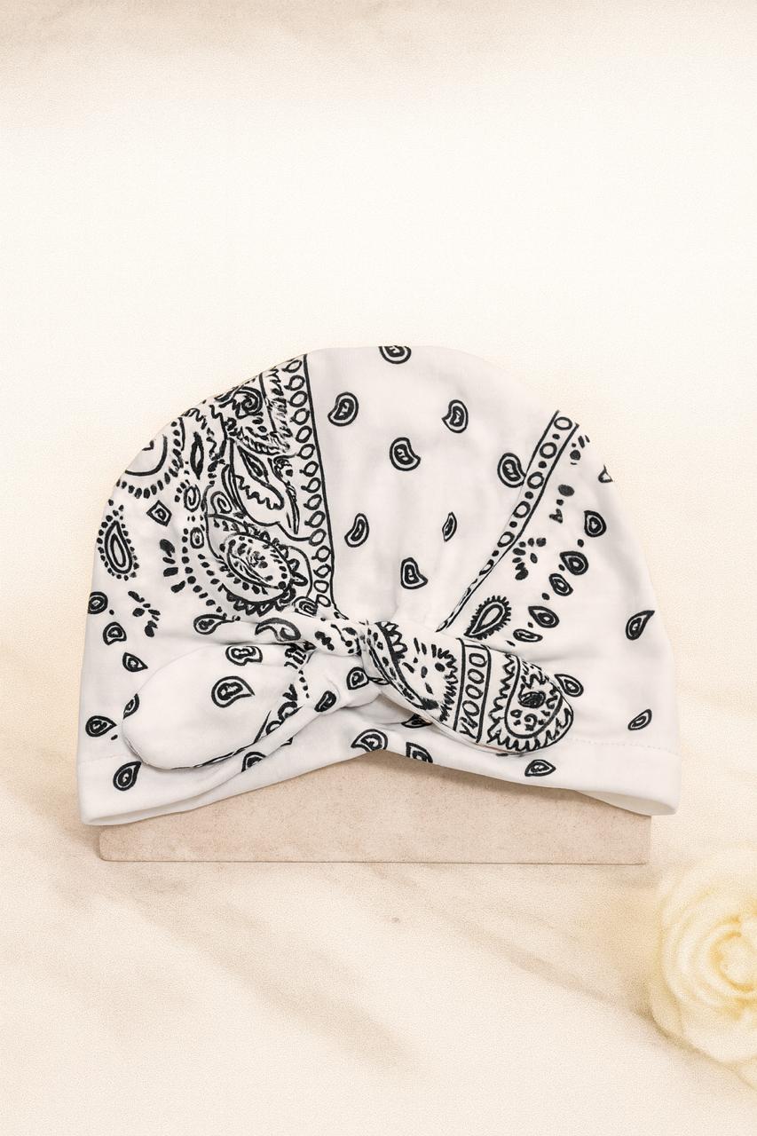 Stylish Bandana Print Knotted Turban Head Wrap