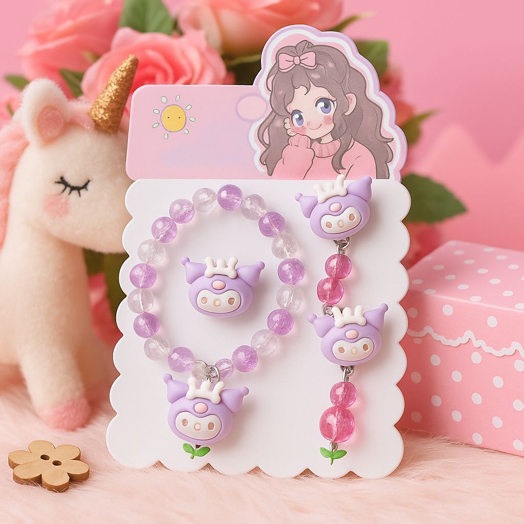 Kuromi Beaded Jewelry Set