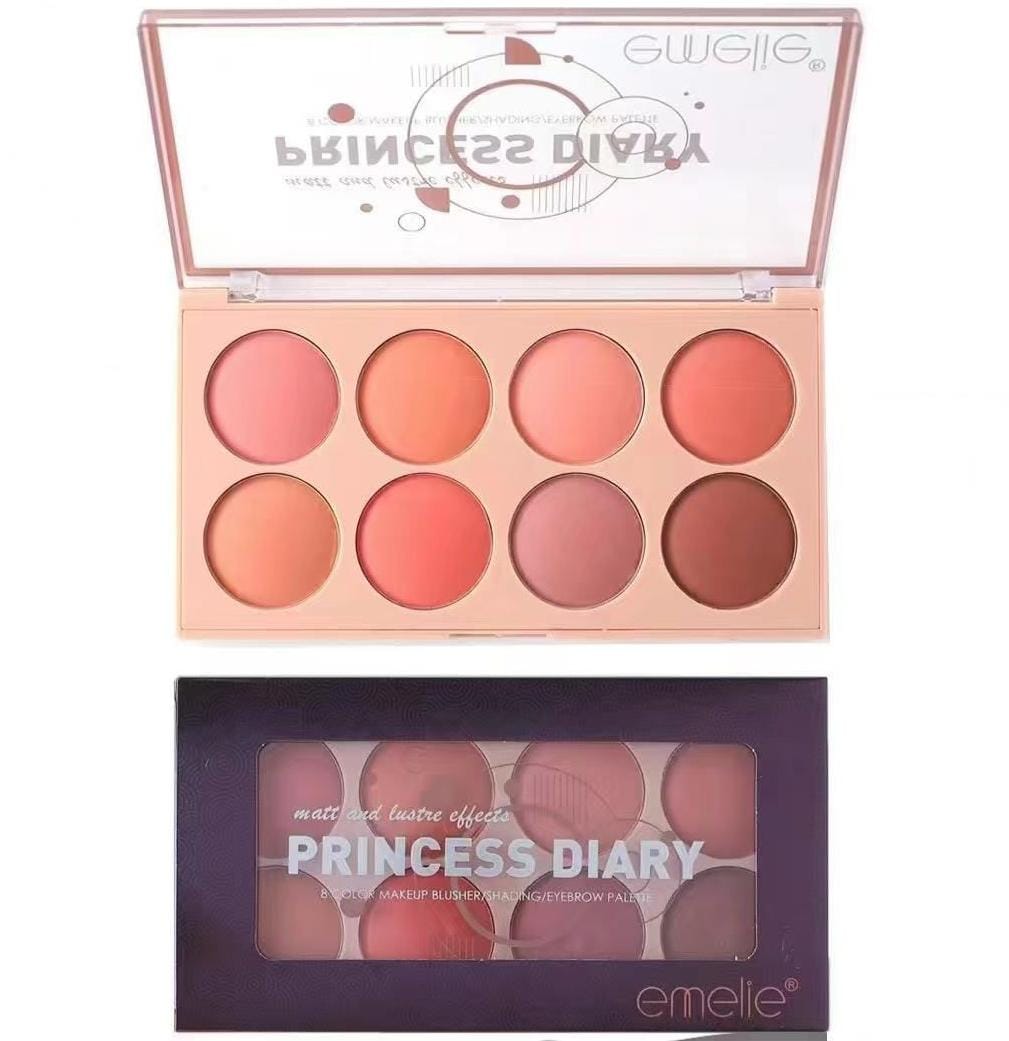 Emelie Princess Diary 8-Color Blusher, Shading & Eyebrow Palette
