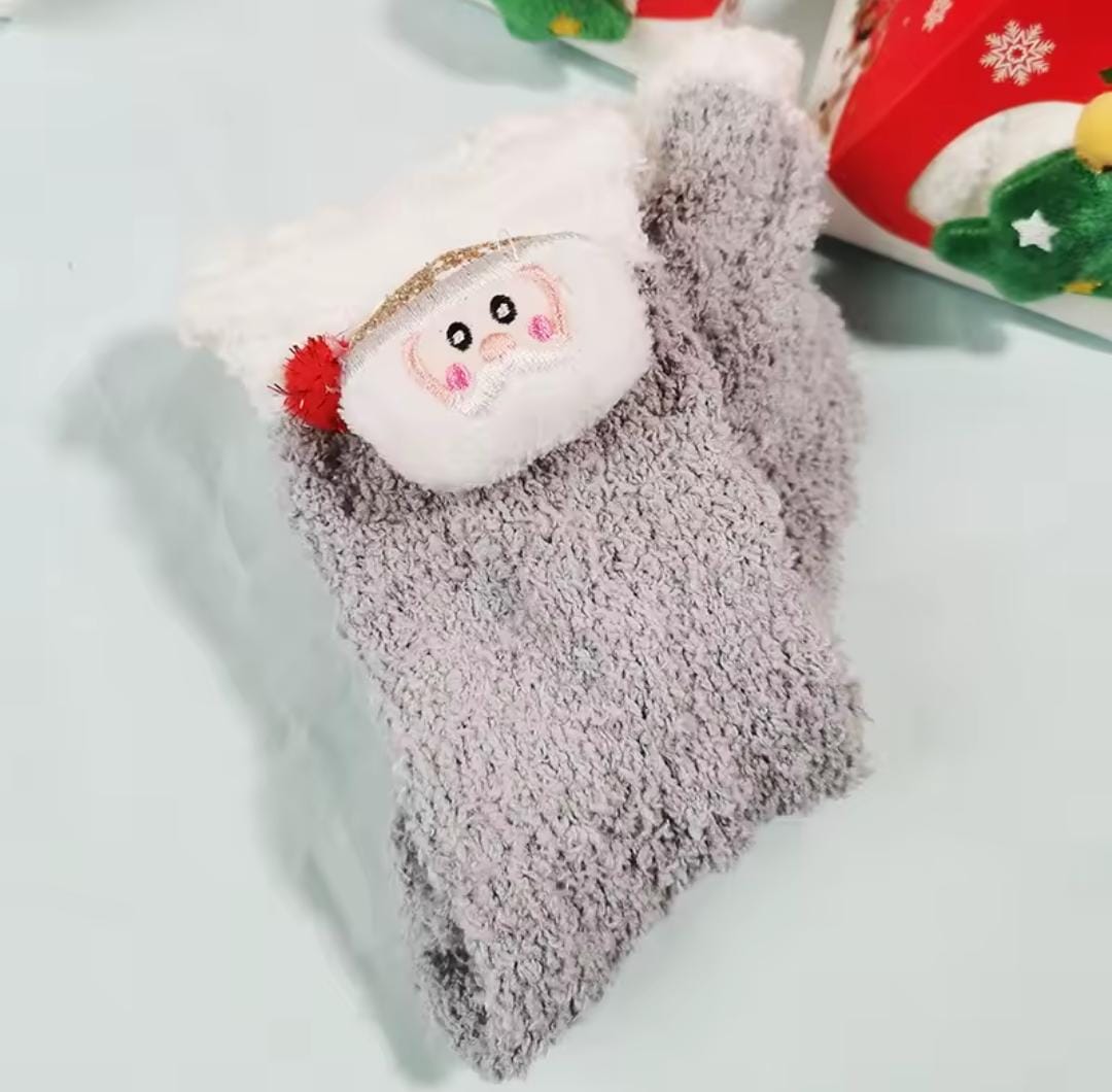 Cozy 3D Festive Fleece Socks – Ultimate Winter Comfort
