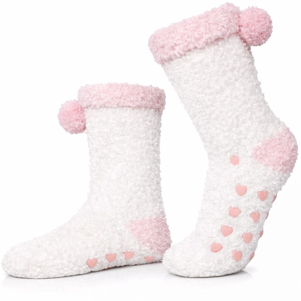 Plush Heart-Grip Slipper Socks