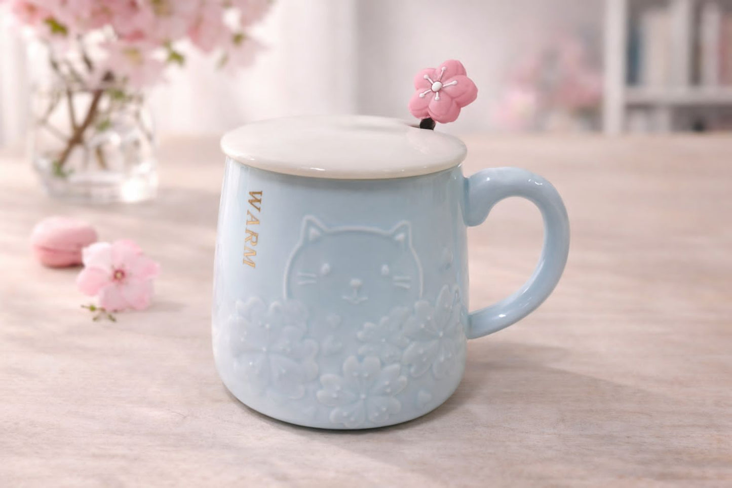Sakura Cat Ceramic Mug