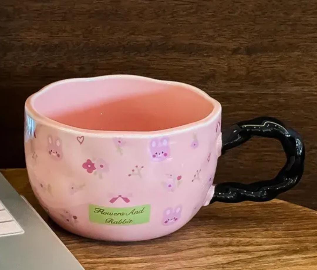 Pink Bear Ceramic Bowl Mug