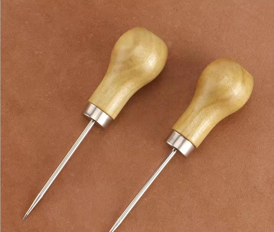 Ergonomic Wood Handle Scratch Awl and Multi-Purpose Needle Tool