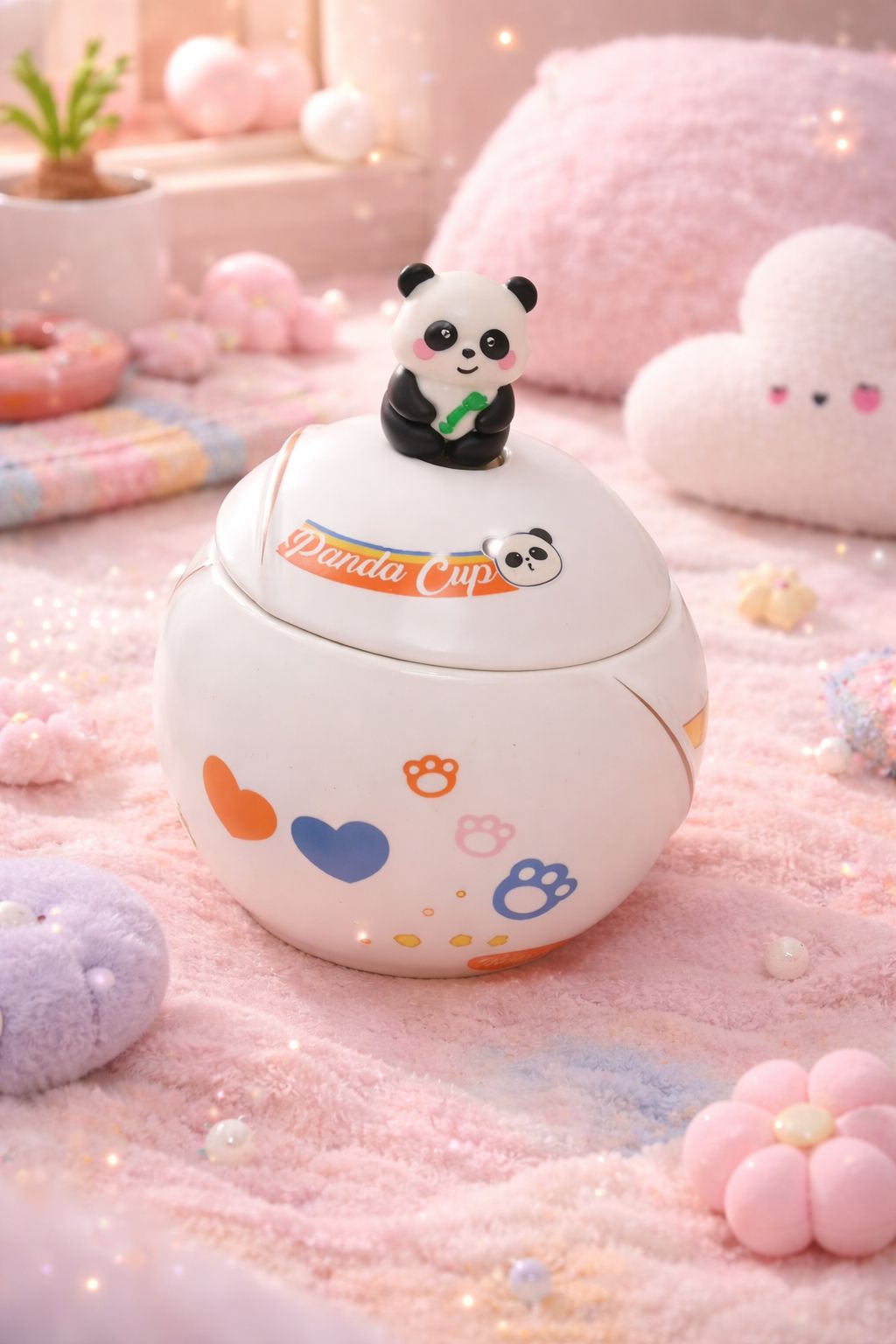 Adorable 3D Panda Ceramic Mug with Lid