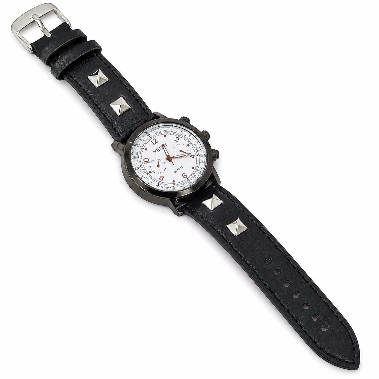 Black Leather Wristwatch