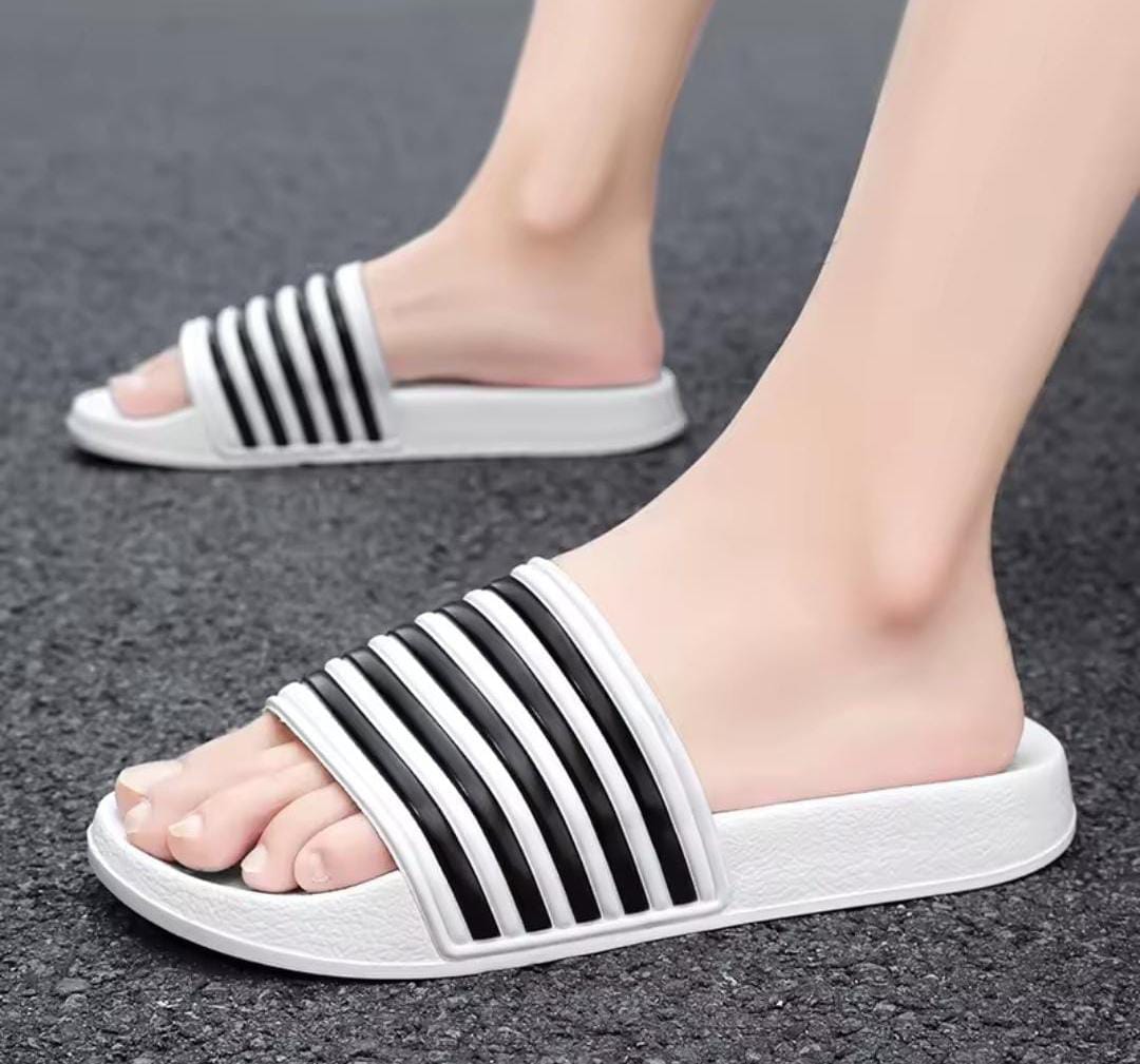 Comfortable Men’s Striped Slide Slippers