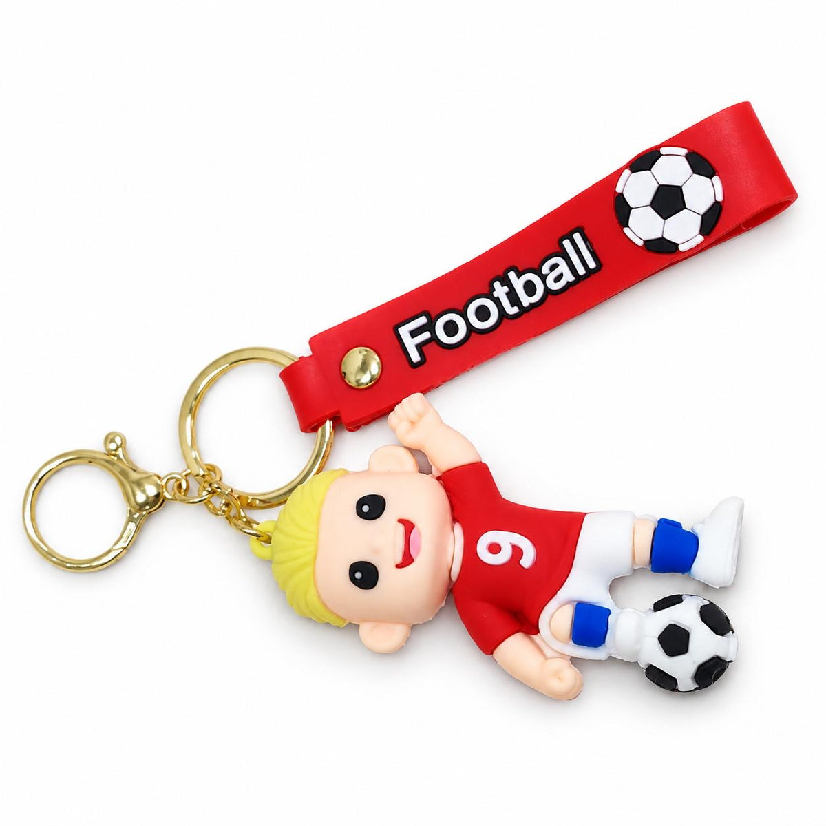 Football Player Keychain with Wrist Strap