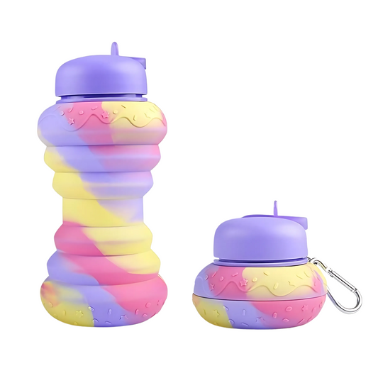 FlexiSip Collapsible Silicone Water Bottle – Rainbow