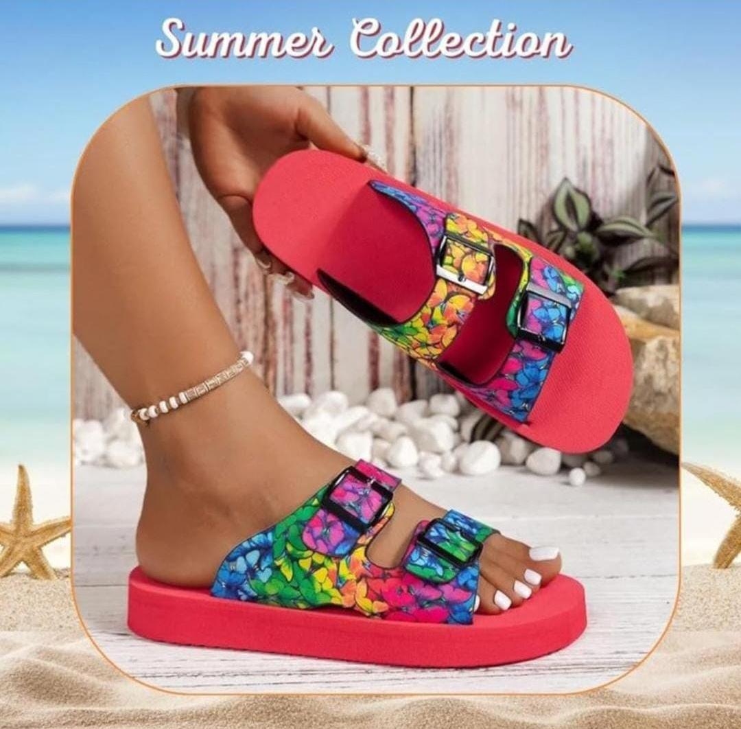 Women’s Double-Buckle Slide Sandals