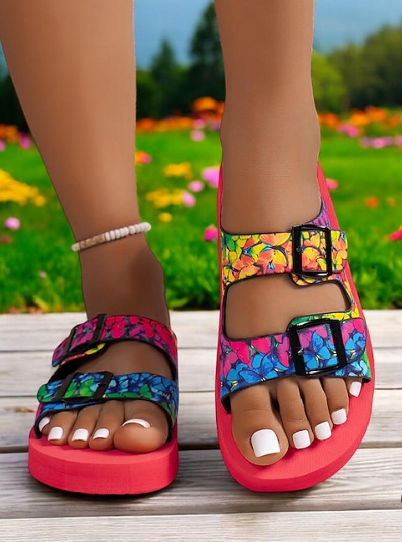 Women’s Double-Buckle Slide Sandals