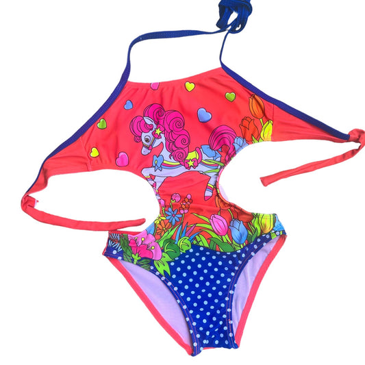 Girls’ Unicorn One-Piece Swimsuit – Bright & Playful Summer Style