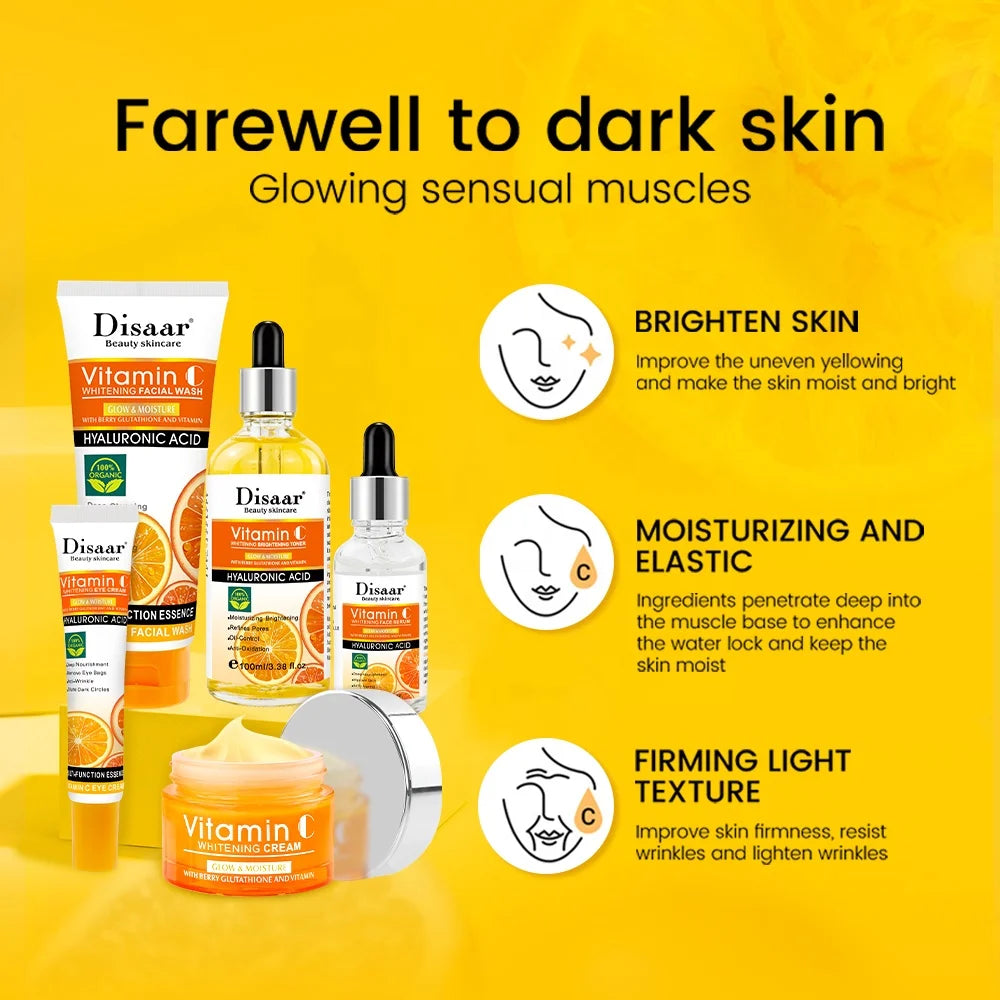 Disaar Beauty Skincare Vitamin c Set Whitening Cream Anti Aging Travel Skin Care Sets for Women