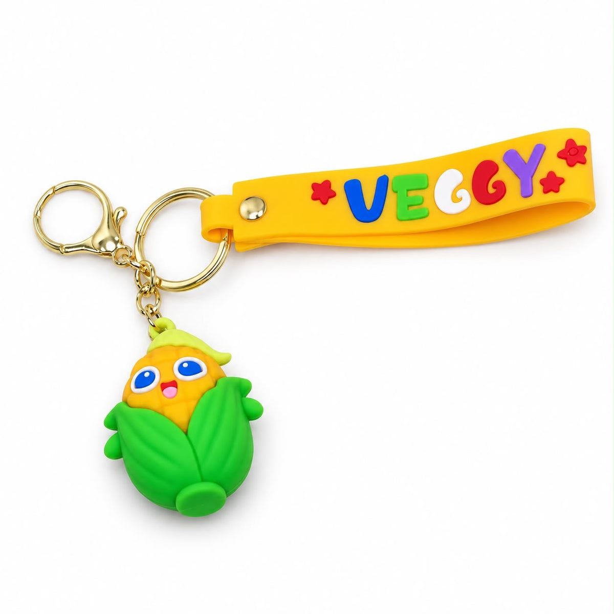 Cute Veggy Cartoon Keychain with Wrist Strap