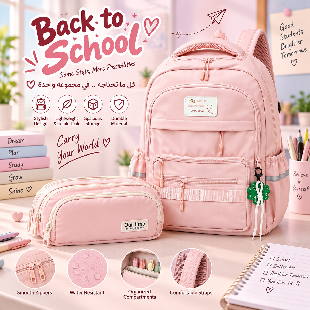 School Backpack & Pencil Case Set