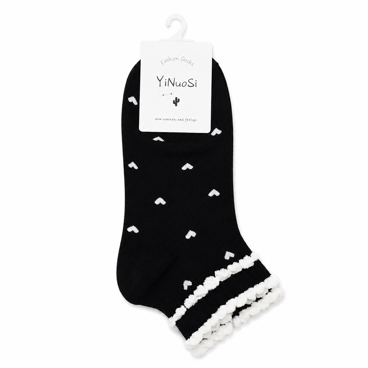 🧦 Women’s Low-Cut Fashion Socks – Black & White