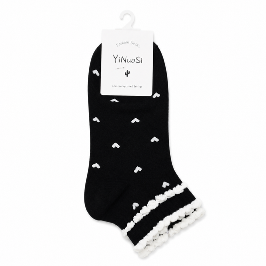 🧦 Women’s Low-Cut Fashion Socks – Black & White