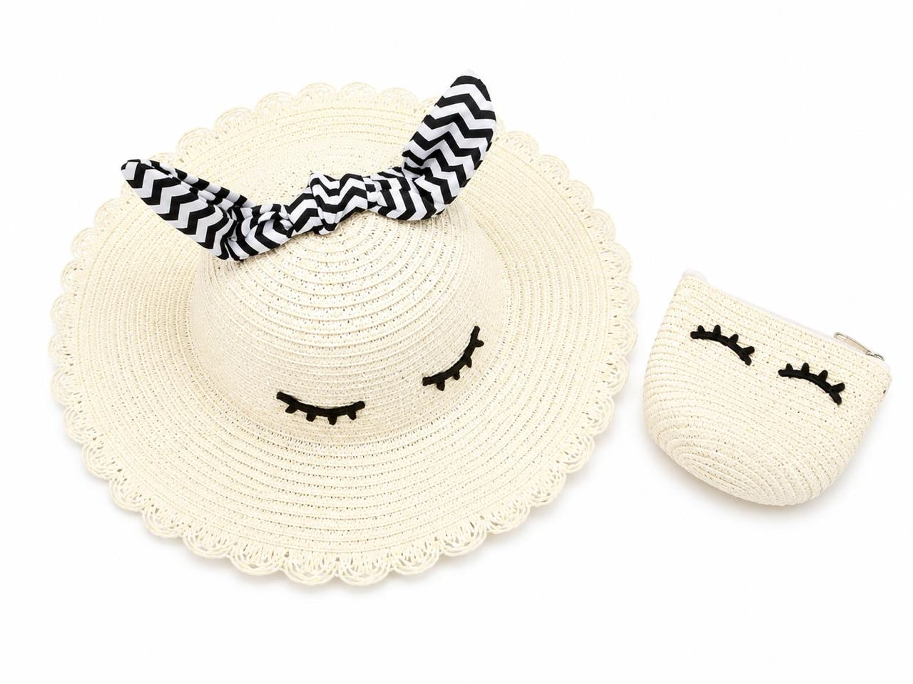 🌞 Cute Straw Sun Hat & Coin Purse Set