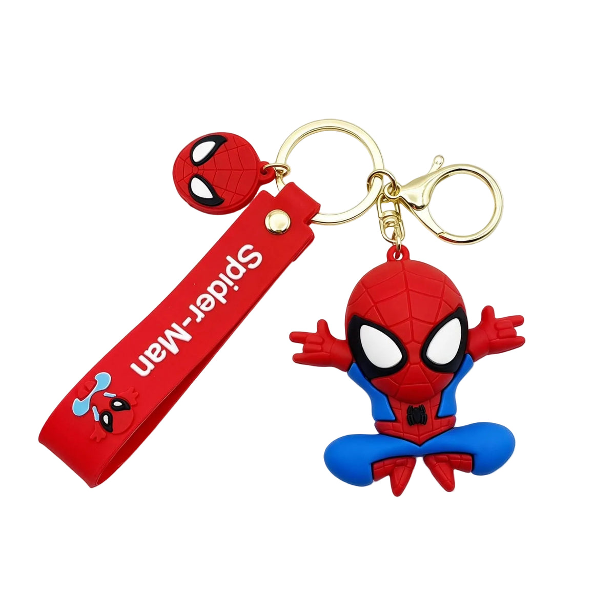 Red Spider-Man themed keychains/bag charms