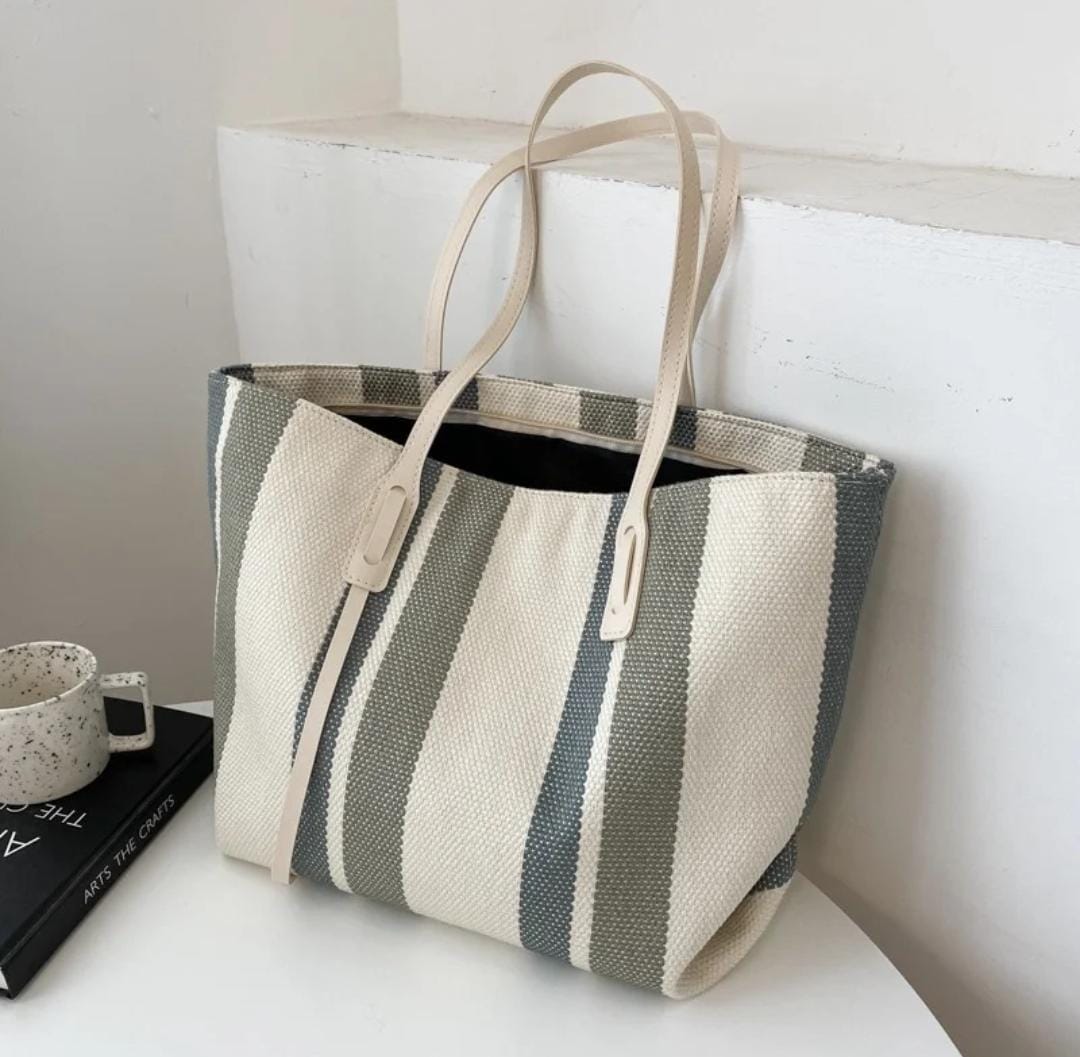 Chic Striped Tote