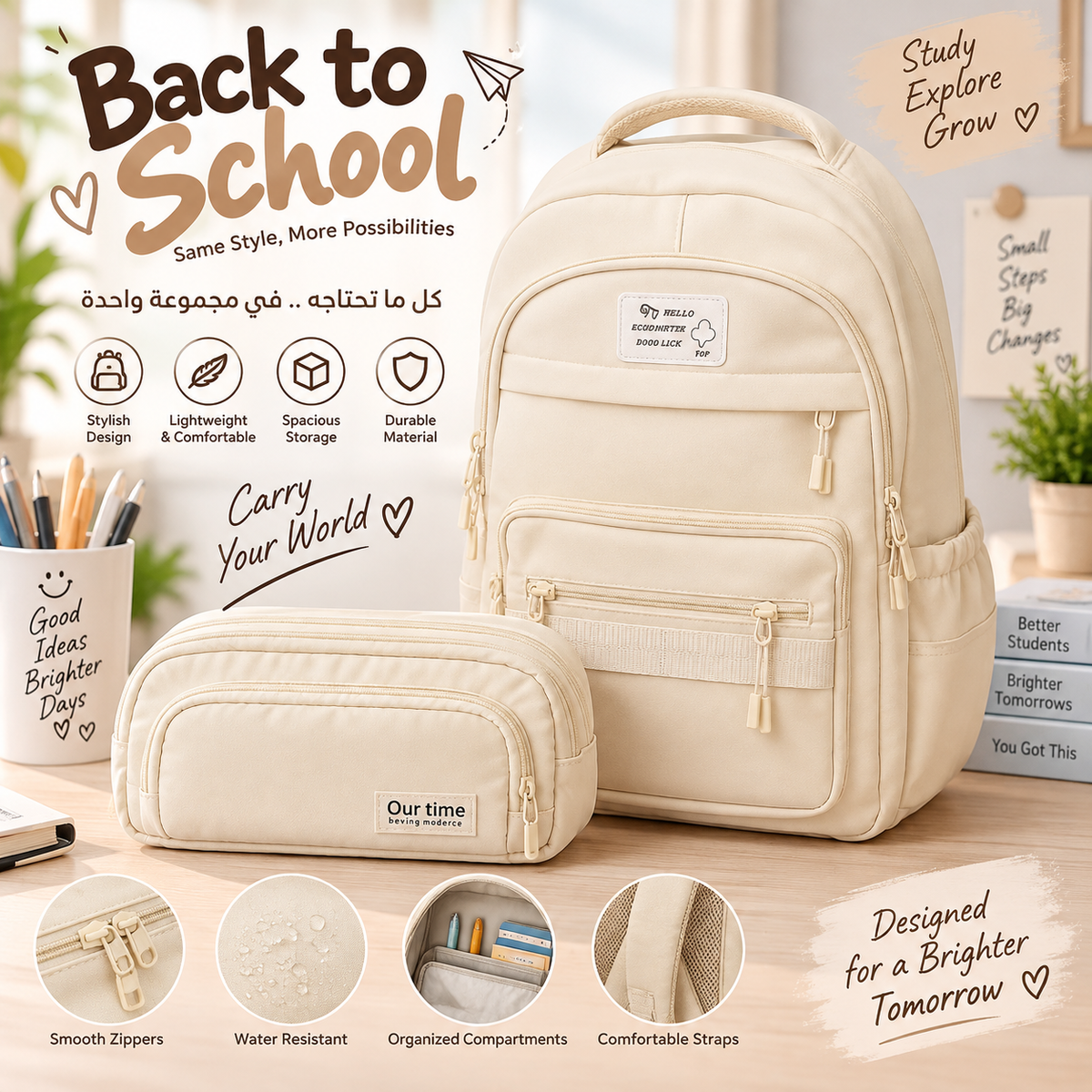 School Backpack & Pencil Case Set